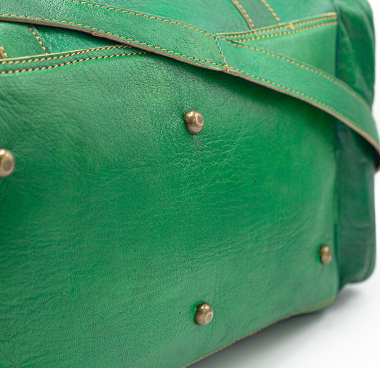 Emerald Green Leather Travel Bag