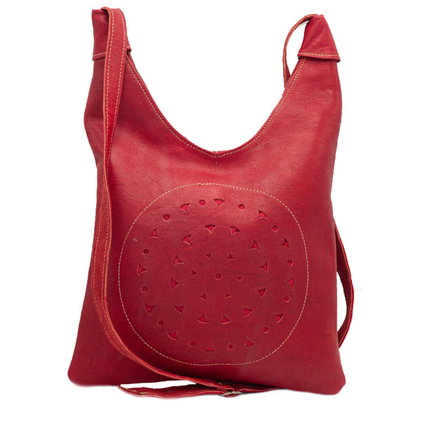 Red Leather Messenger Bag