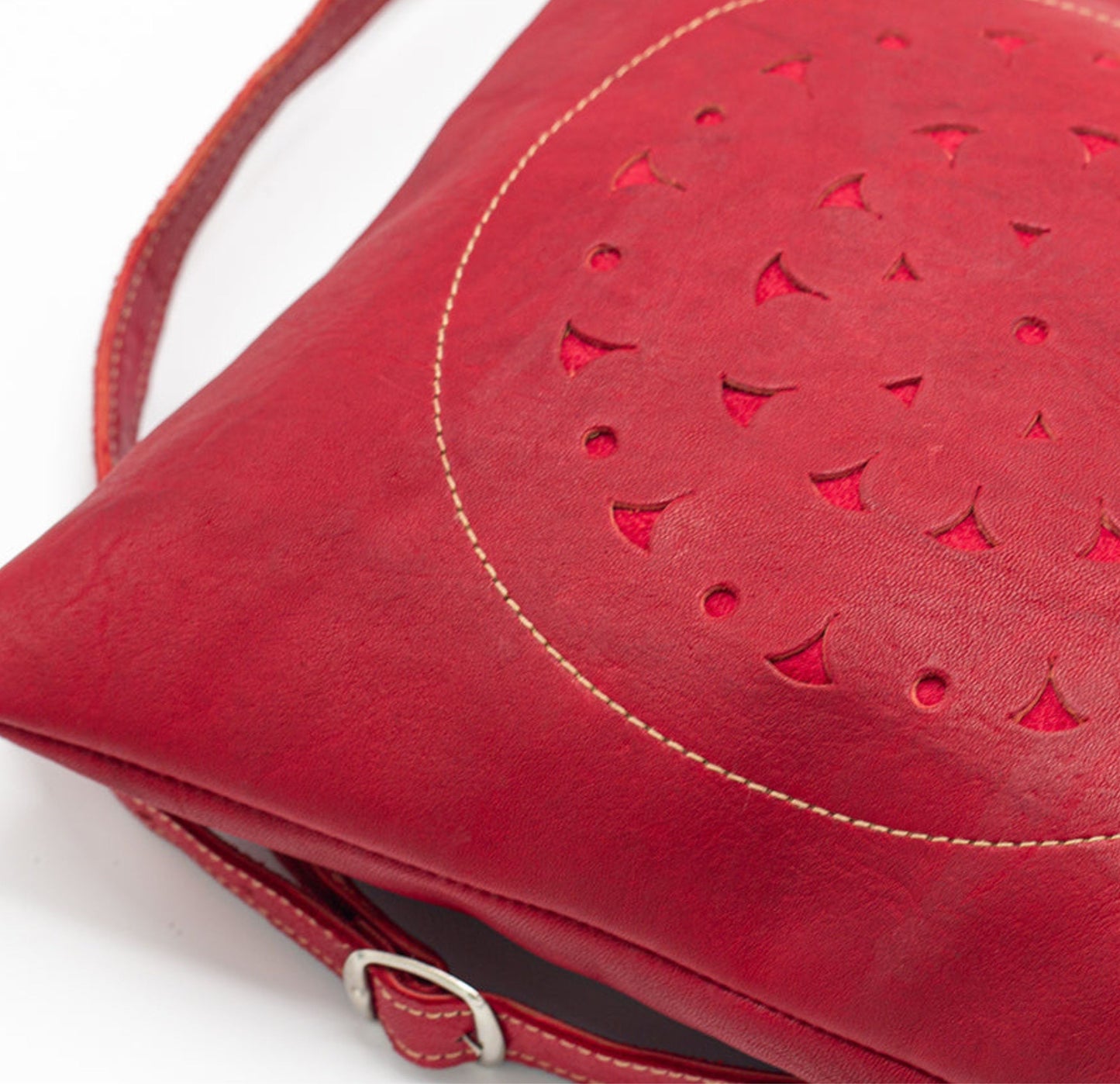 Red Leather Messenger Bag