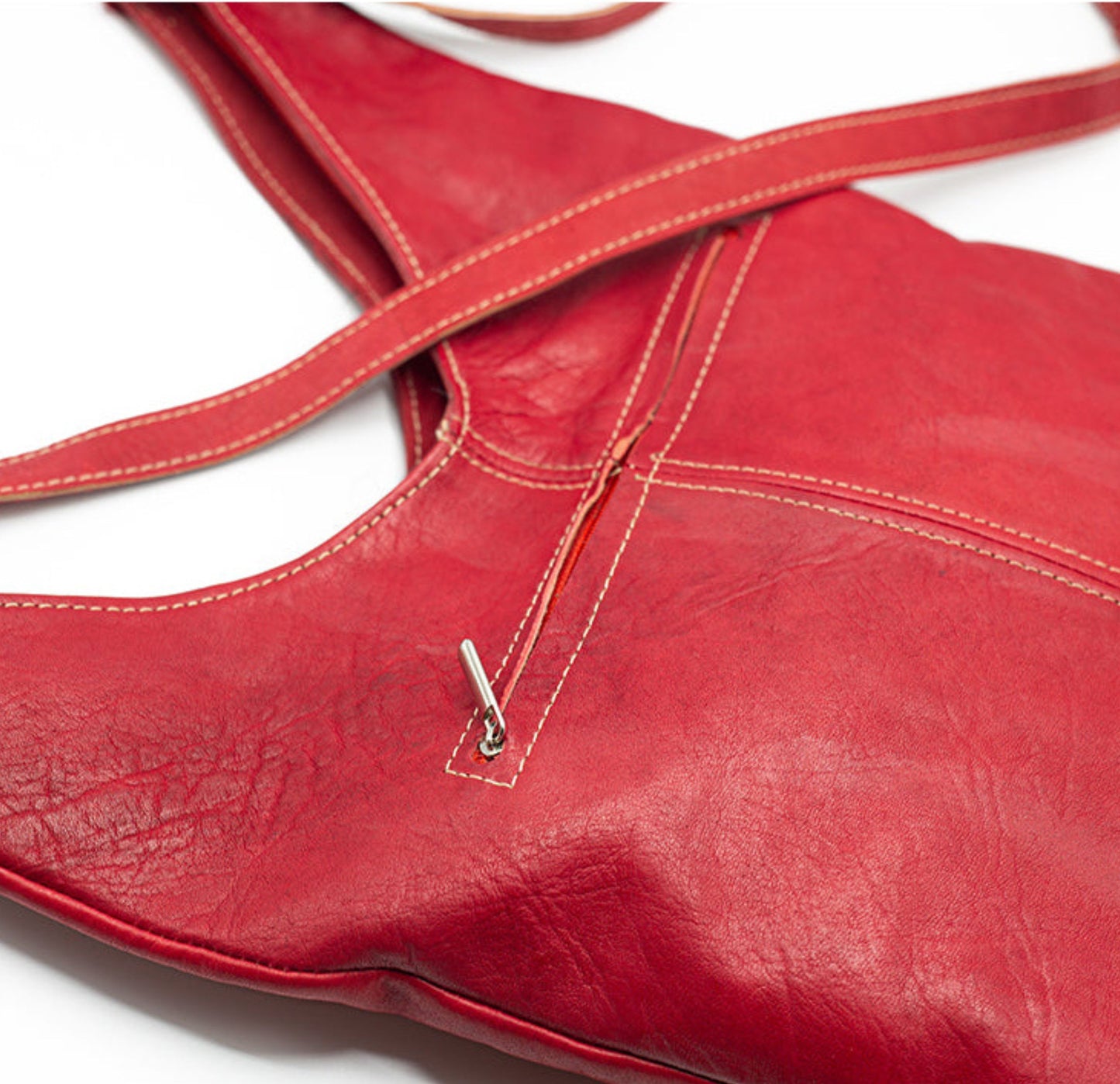 Red Leather Messenger Bag