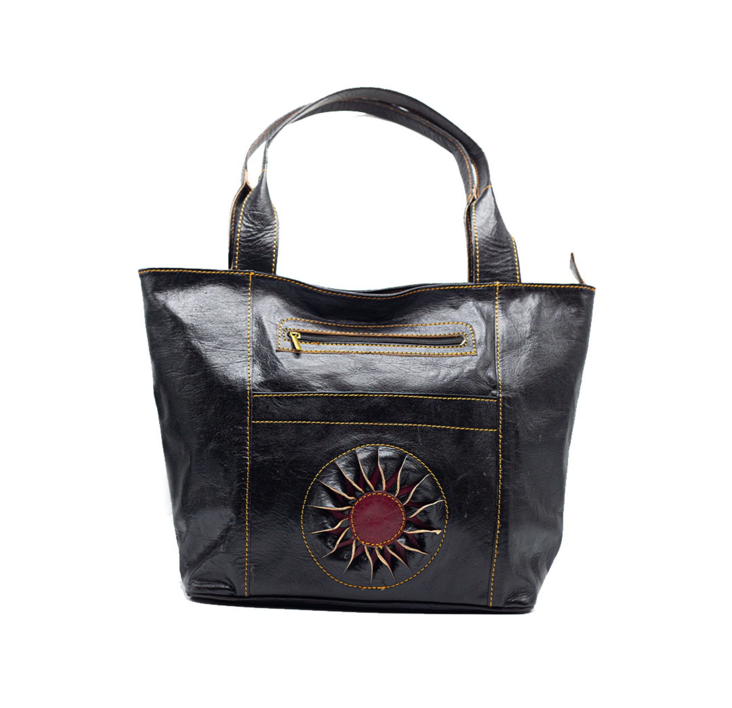 Black Leather Tote Bag