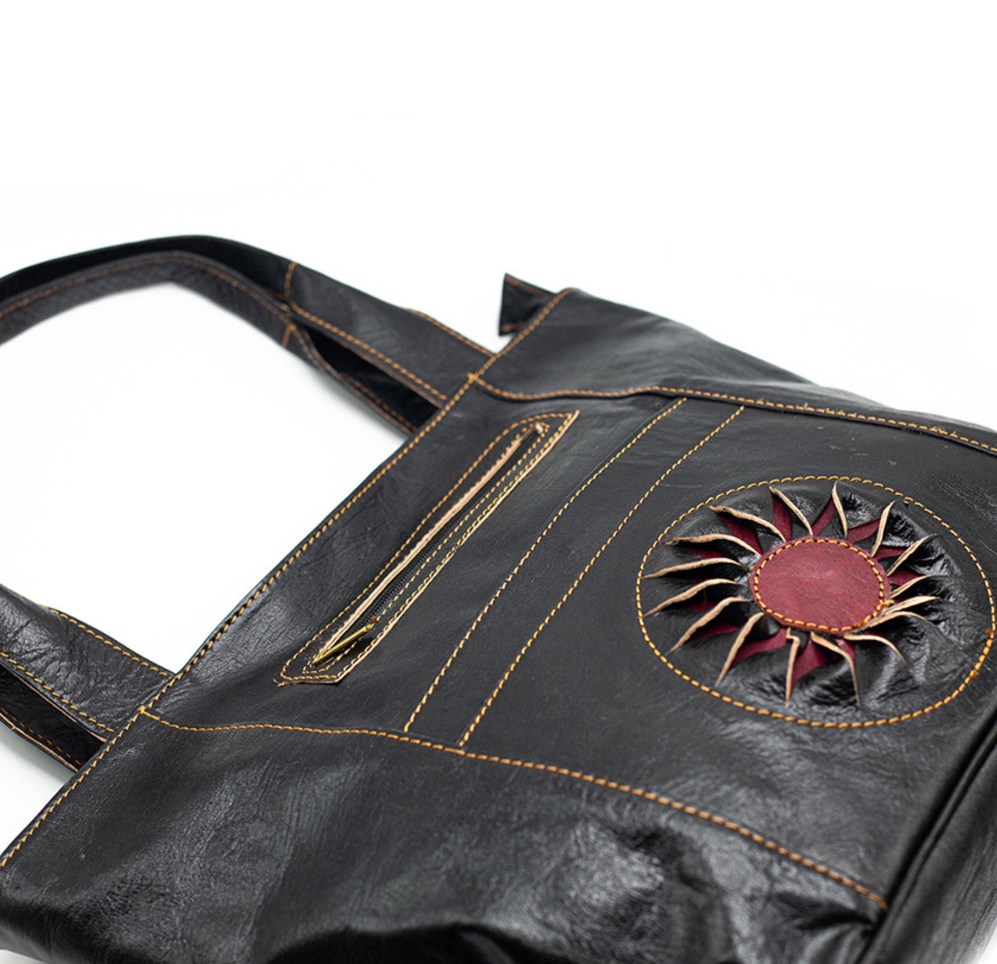 Black Leather Tote Bag