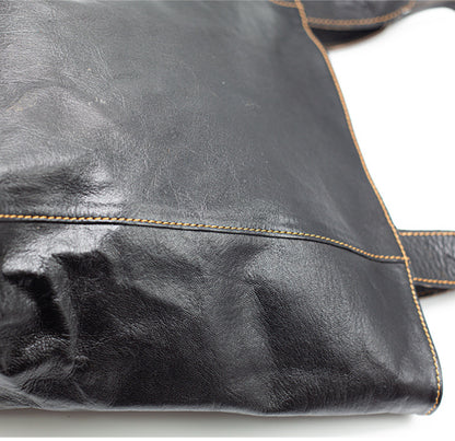 Black Leather Tote Bag