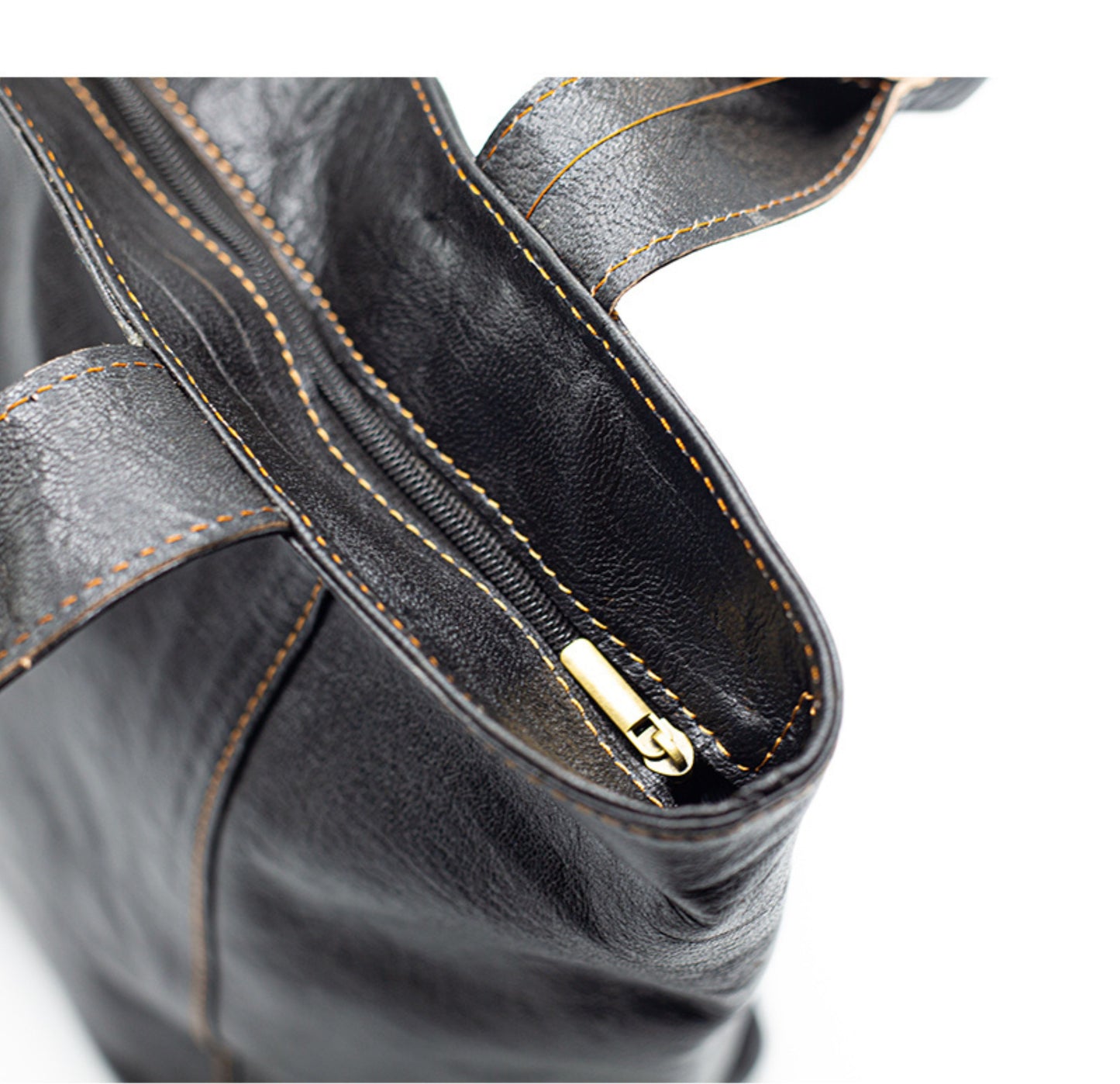 Black Leather Tote Bag