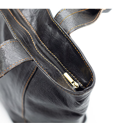 Black Leather Tote Bag