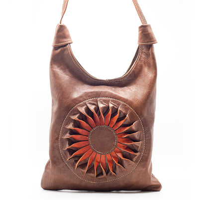 Brown Sunburst Shoulder Bag