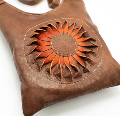 Brown Sunburst Shoulder Bag