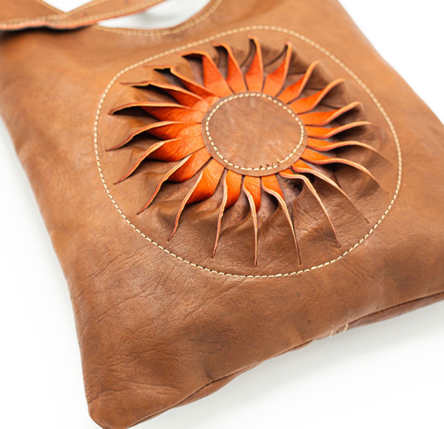 Brown Sunburst Shoulder Bag