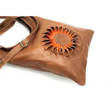 Brown Sunburst Shoulder Bag