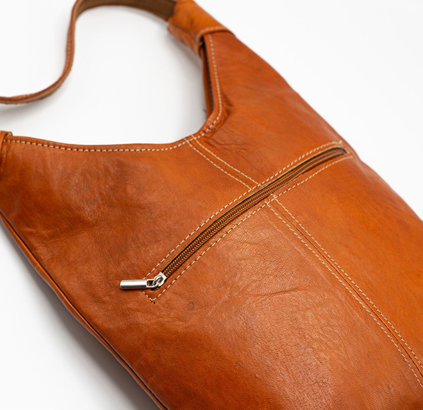 Cognac Sunburst Shoulder Bag