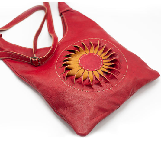 Red Sunburst Shoulder Bag