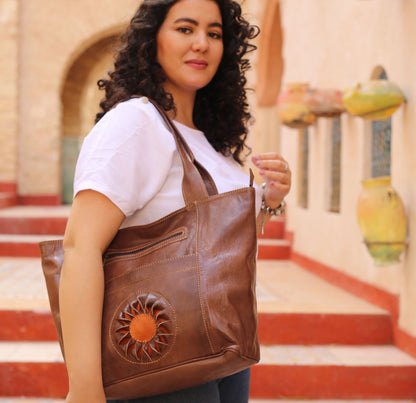 Brown Leather Tote Bag