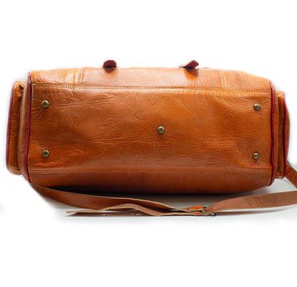 Cognac Leather Travel Bag
