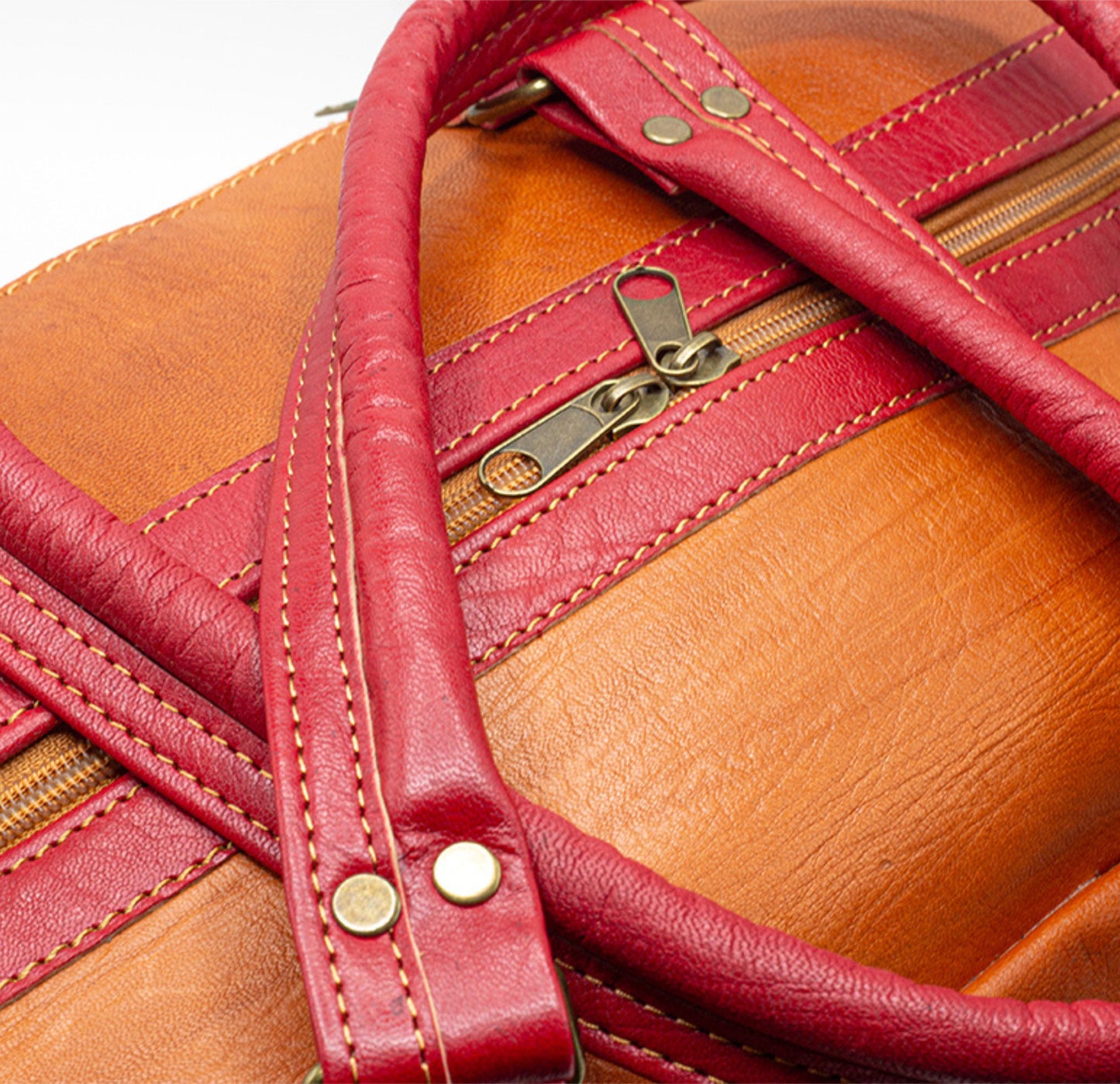 Cognac Leather Travel Bag