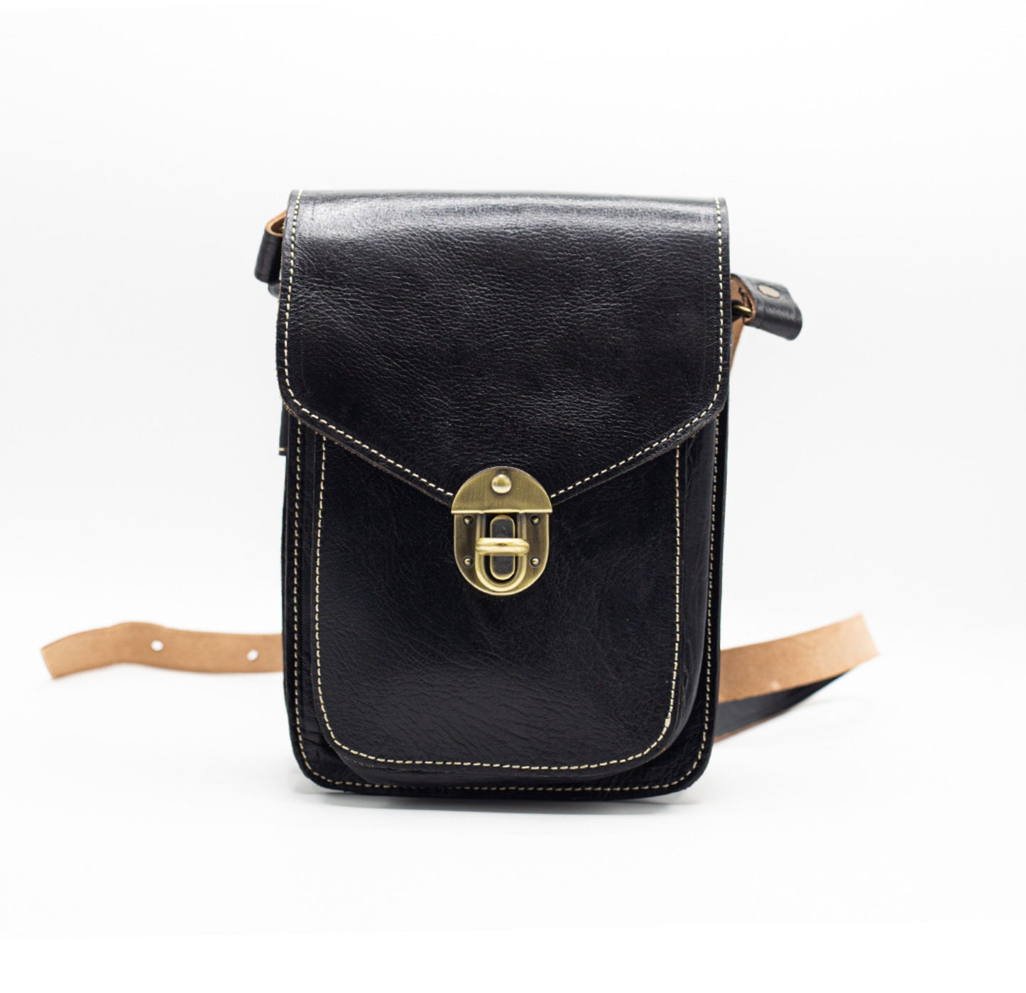 Black Leather Crossbody Bag