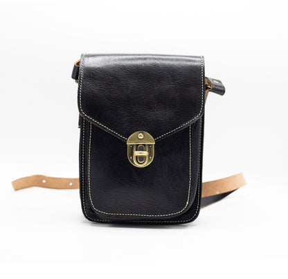 Black Leather Crossbody Bag
