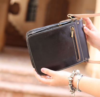 Black Leather Crossbody Bag