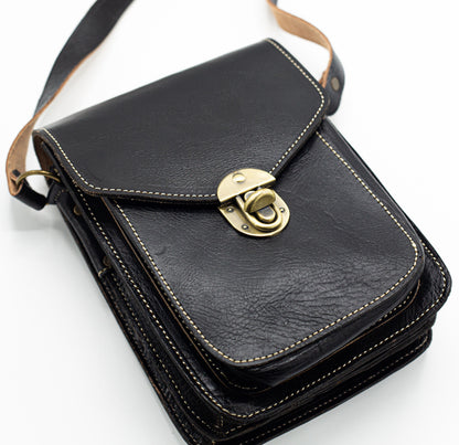 Black Leather Crossbody Bag
