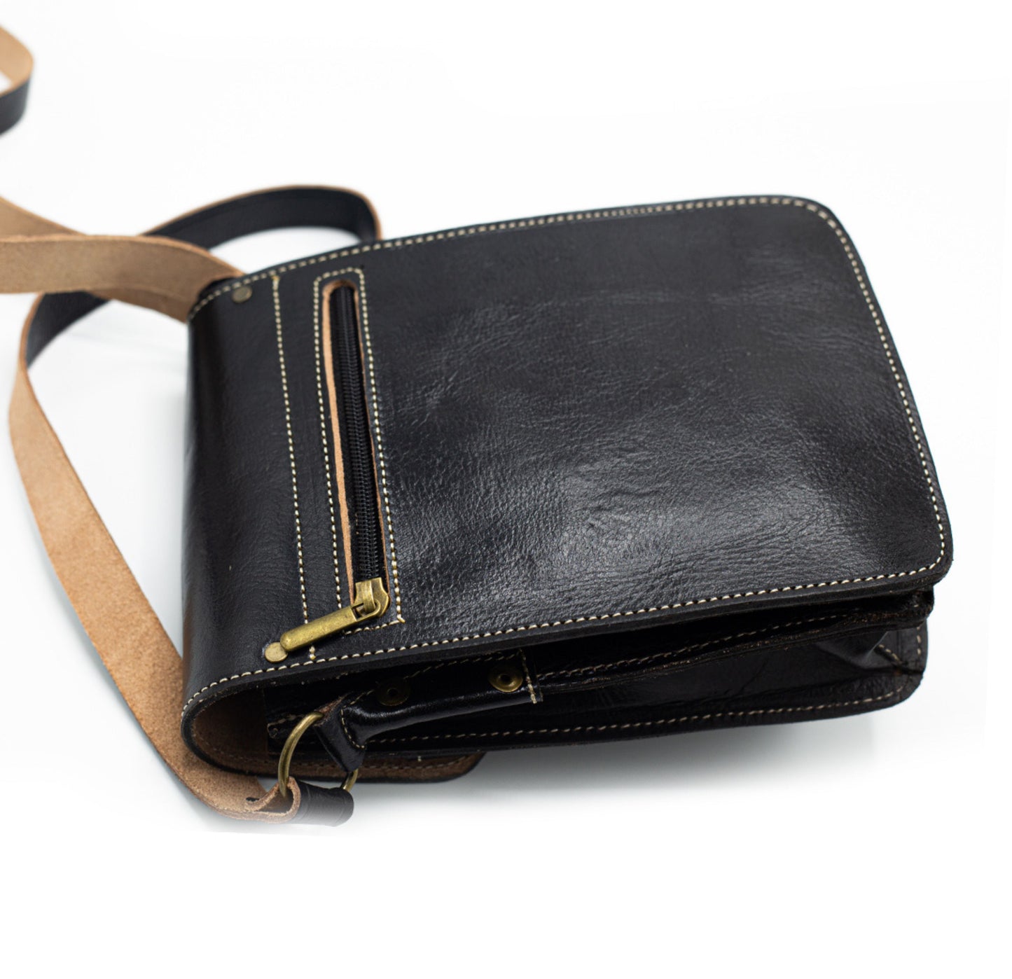 Black Leather Crossbody Bag