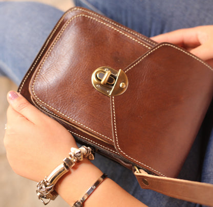 Brown Leather Crossbody Bag