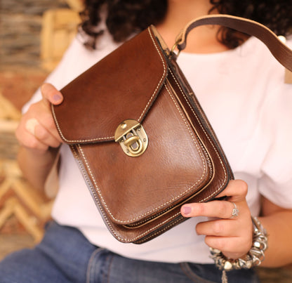 Brown Leather Crossbody Bag