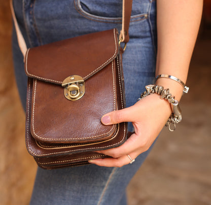 Brown Leather Crossbody Bag