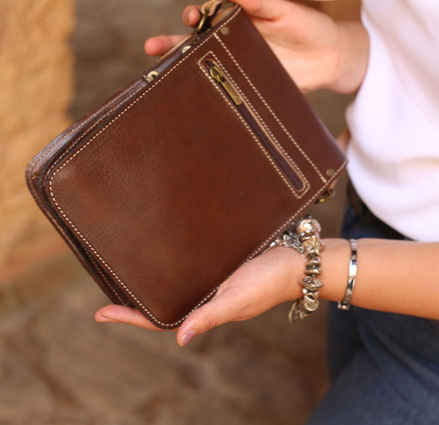 Brown Leather Crossbody Bag