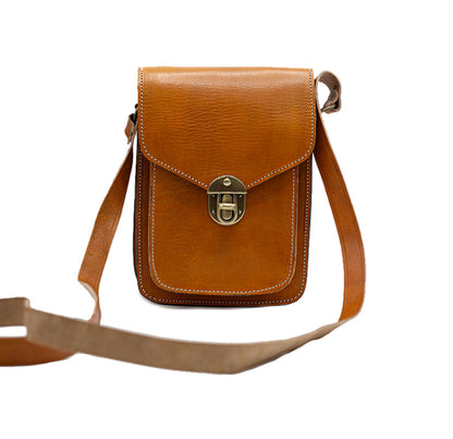 Cognac Leather Crossbody Bag