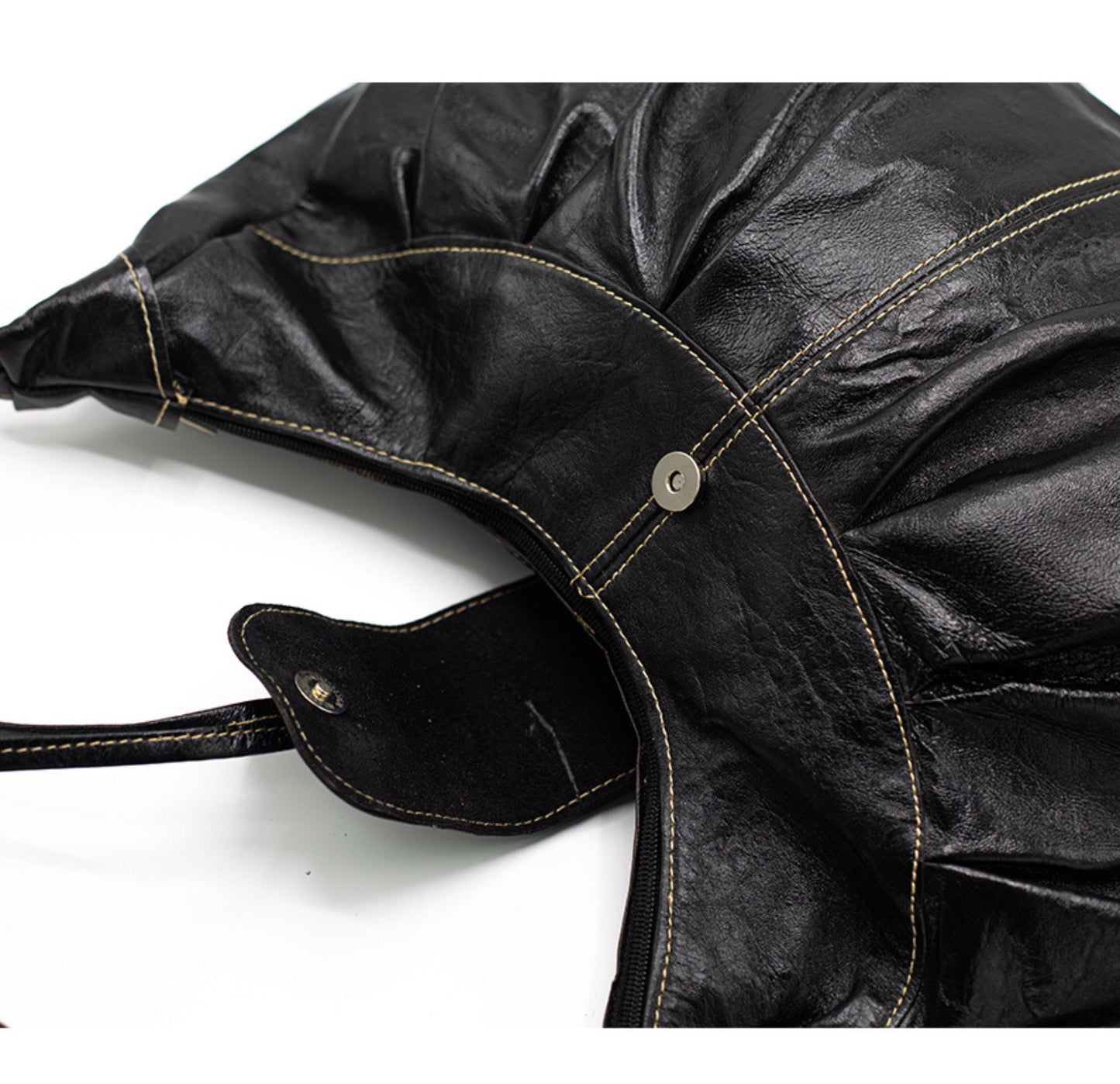 Black Leather Hobo Bag