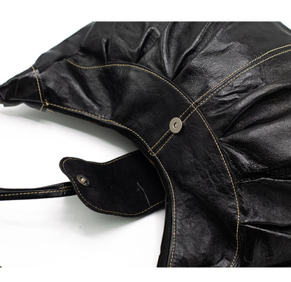 Black Leather Hobo Bag