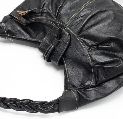 Black Leather Hobo Bag