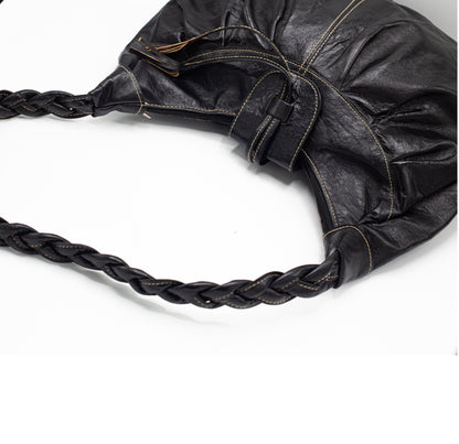 Black Leather Hobo Bag