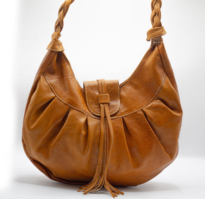 Chestnut Leather Hobo Bag