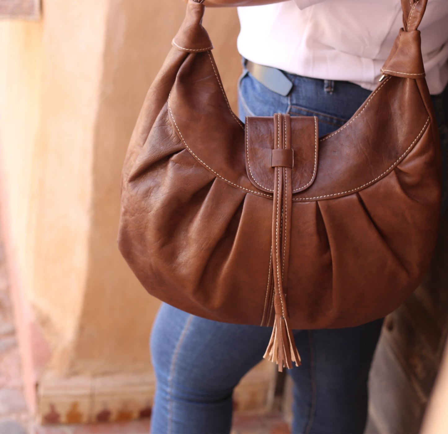 Brown Leather Hobo Bag