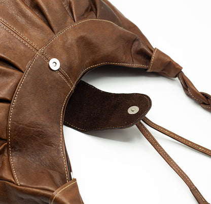 Brown Leather Hobo Bag