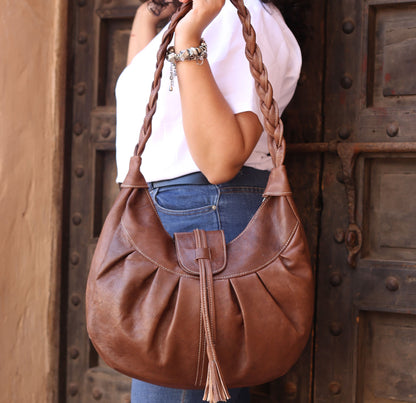 Brown Leather Hobo Bag
