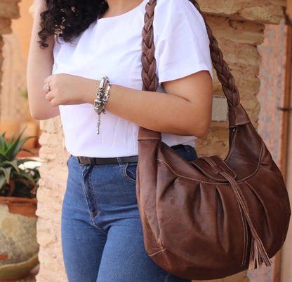 Brown Leather Hobo Bag