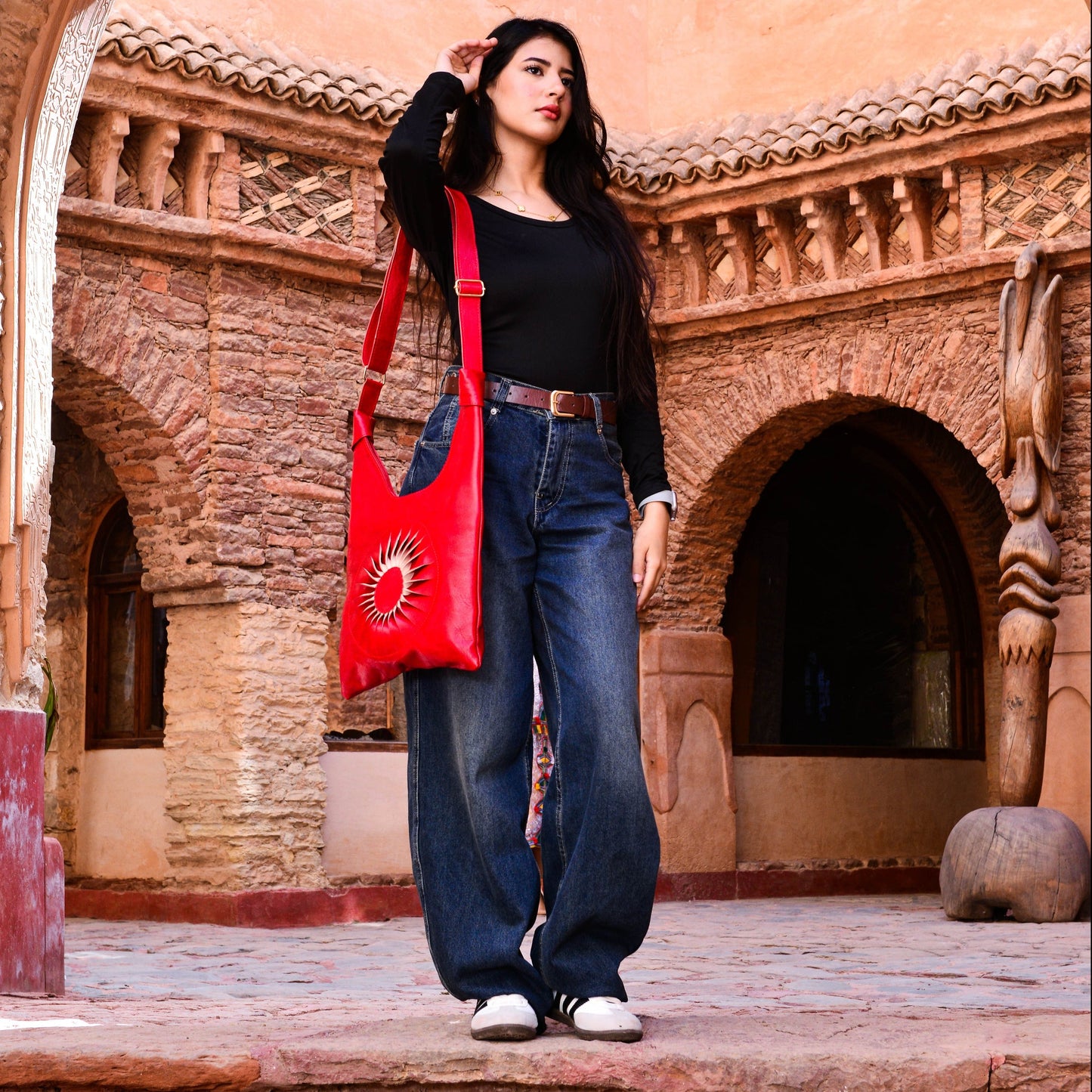 Handcrafted Moroccan Leather Shoulder B