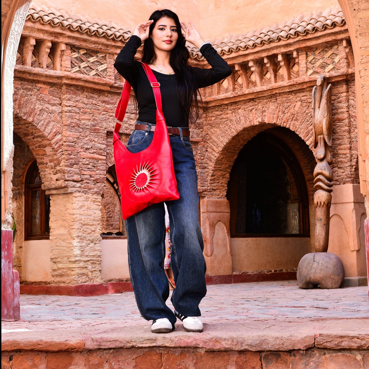 Handcrafted Moroccan Leather Shoulder B