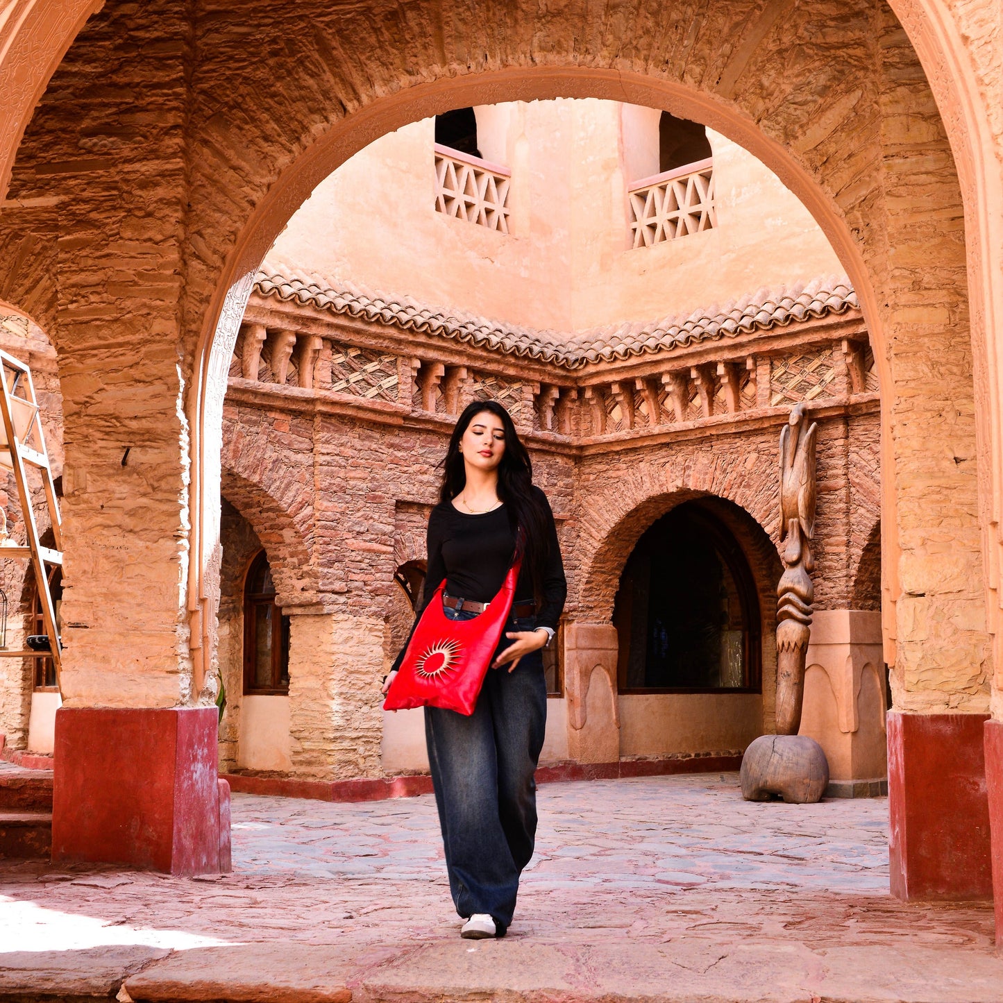 Handcrafted Moroccan Leather Shoulder B