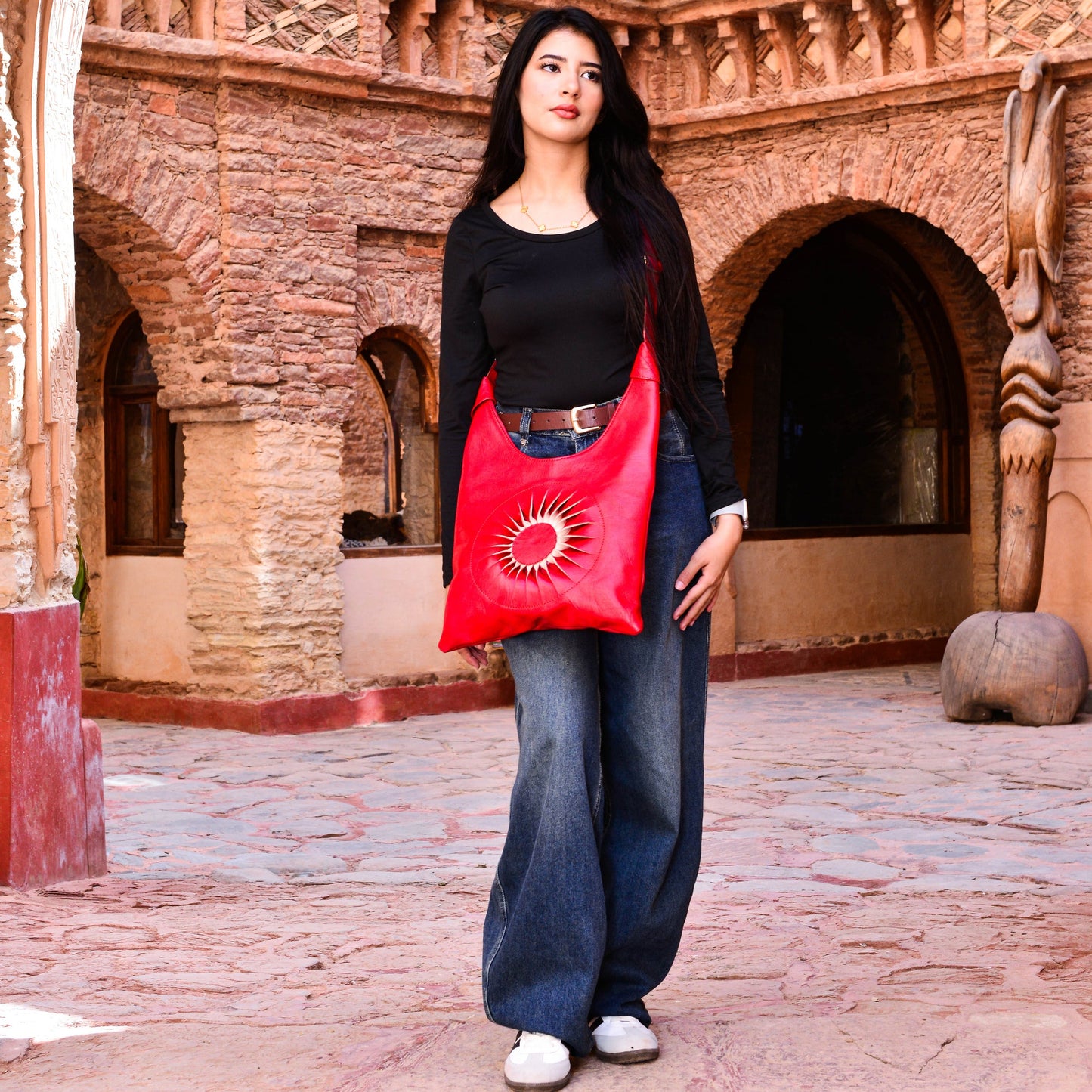 Handcrafted Moroccan Leather Shoulder B