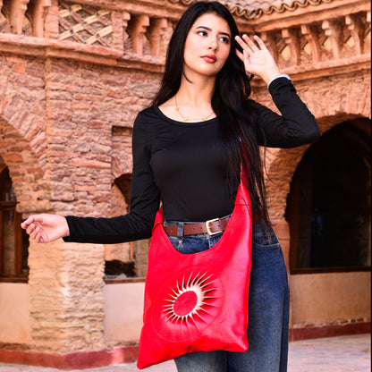 Handcrafted Moroccan Leather Shoulder B
