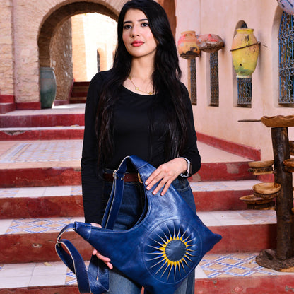 Handcrafted Moroccan Leather Shoulder B