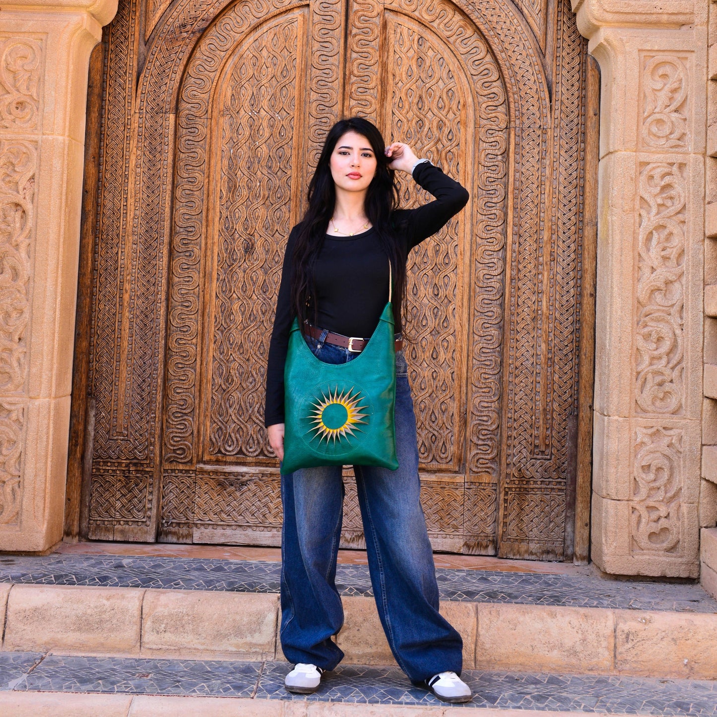 Handcrafted Moroccan Leather Shoulder B