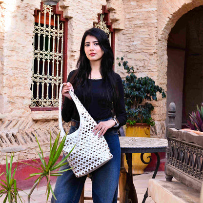 Studded PU Leather Shoulder Bag ,Bold Sleek and Confident