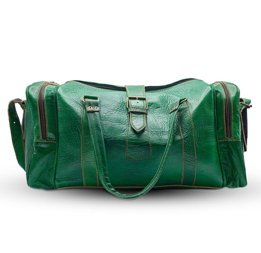 Emerald Green Leather Travel Bag