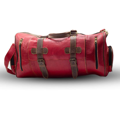 Red Leather Travel Bag