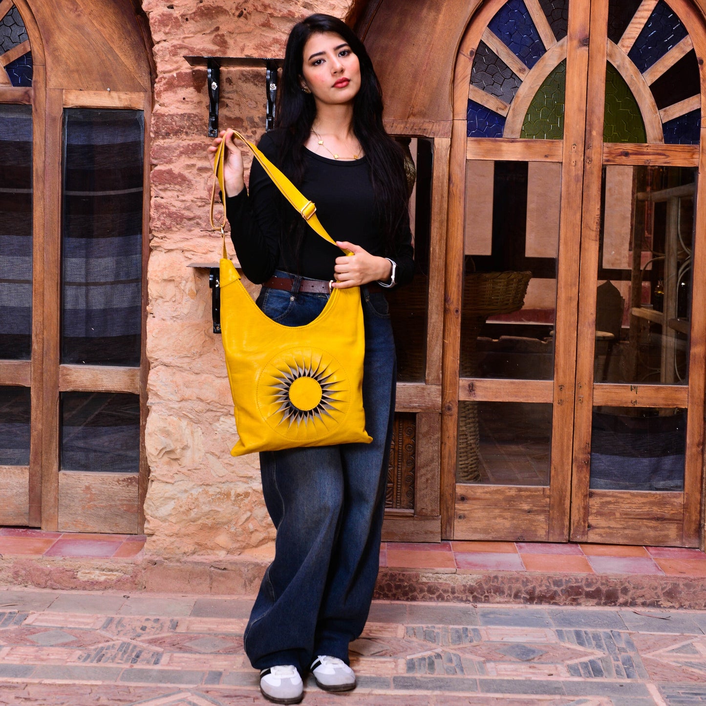 Handcrafted Moroccan Leather Shoulder B