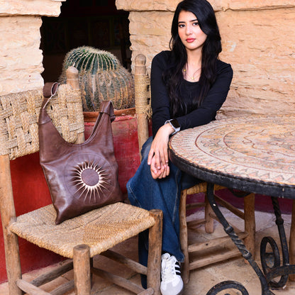 Handcrafted Moroccan Leather Shoulder B