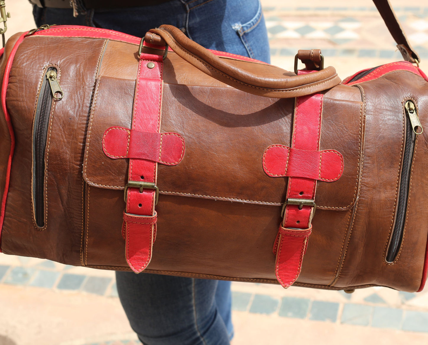 Brown Leather Travel Bag